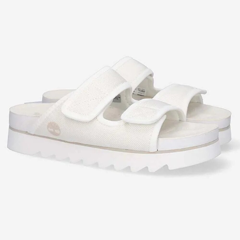 Timberland Womens Santamonica Sunrise Slide 2B Sandals White Platform Size 11